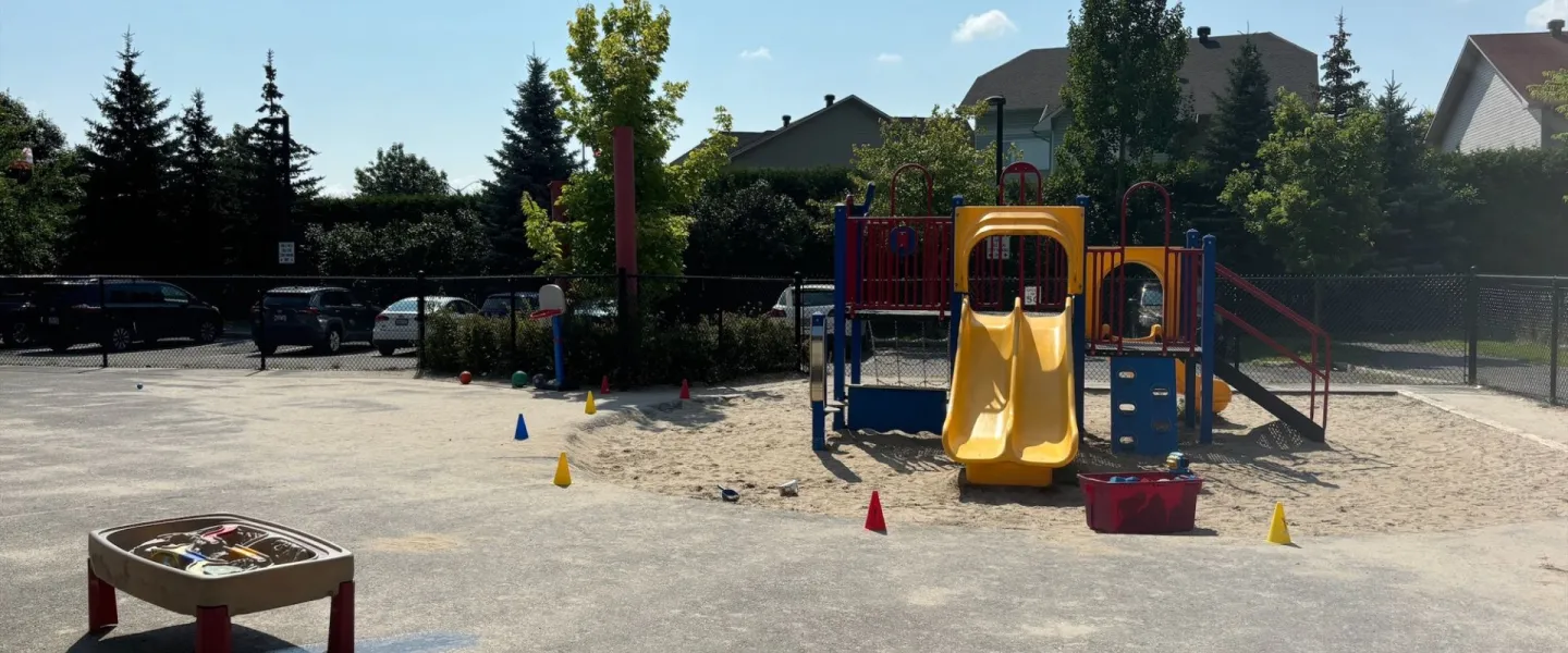 Avalon child care outdoor play structure and sand pit