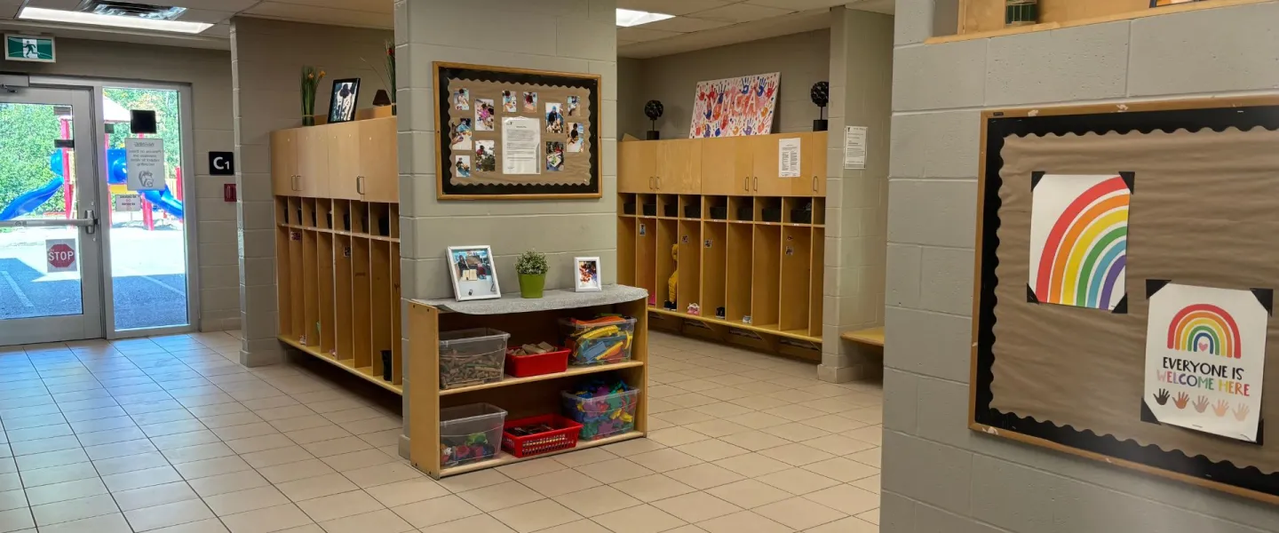 Avalon child care cubby area