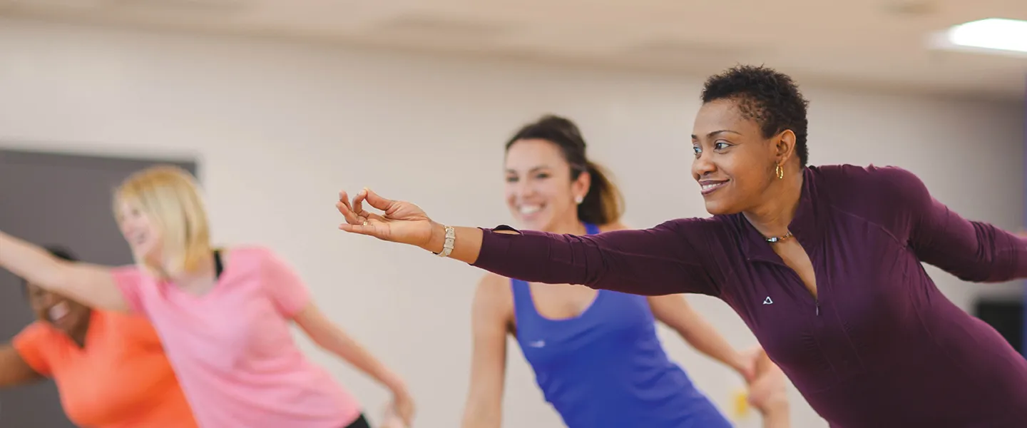 Group of women in a fitness class.