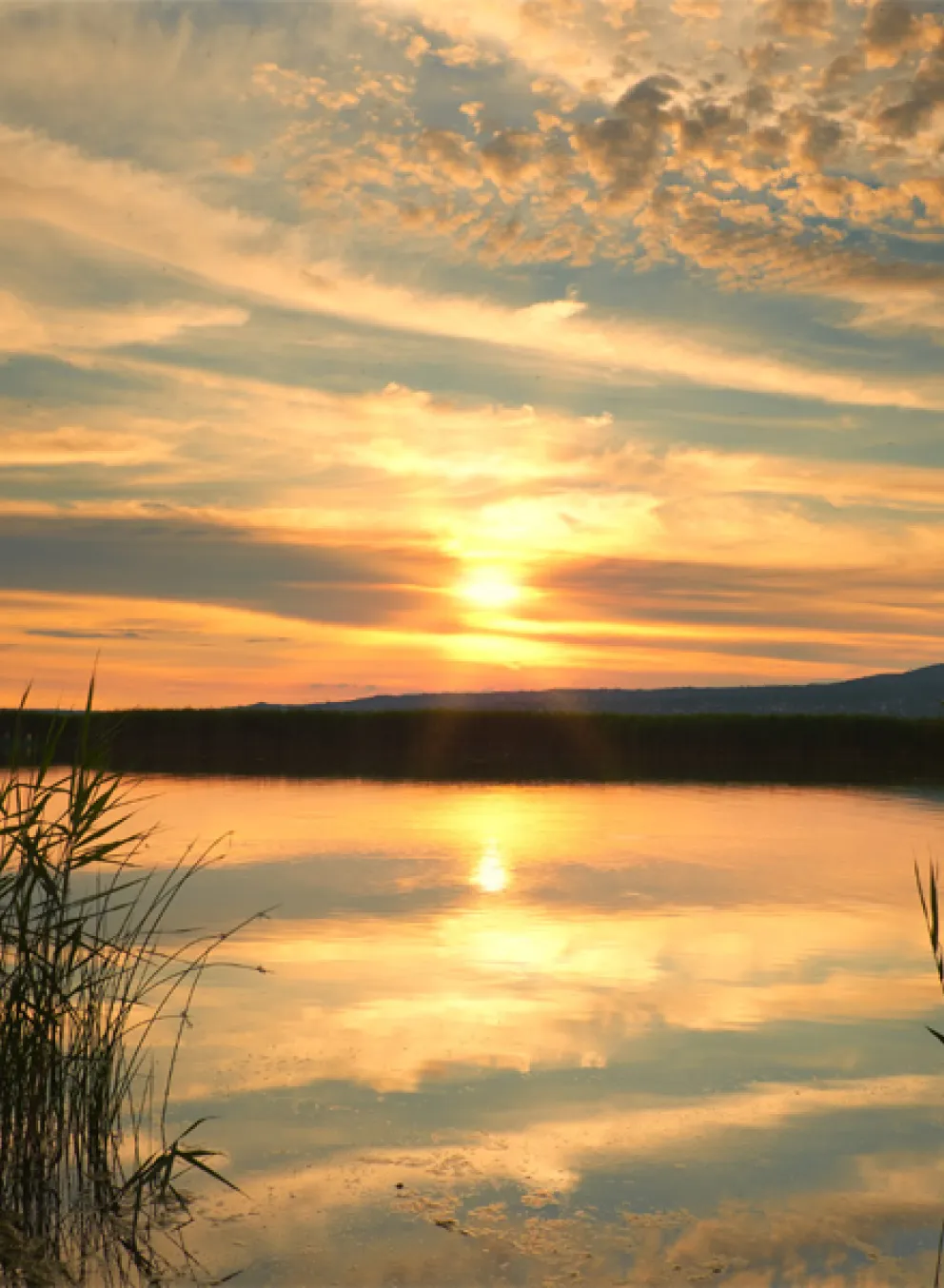 sunset over a lake